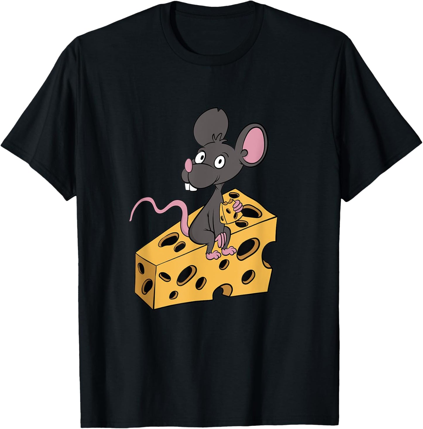 Mouse Pet Rat Gift Cheese Addict Cheesy Low Carb Diet T-Shirt - T-Shirt | Black