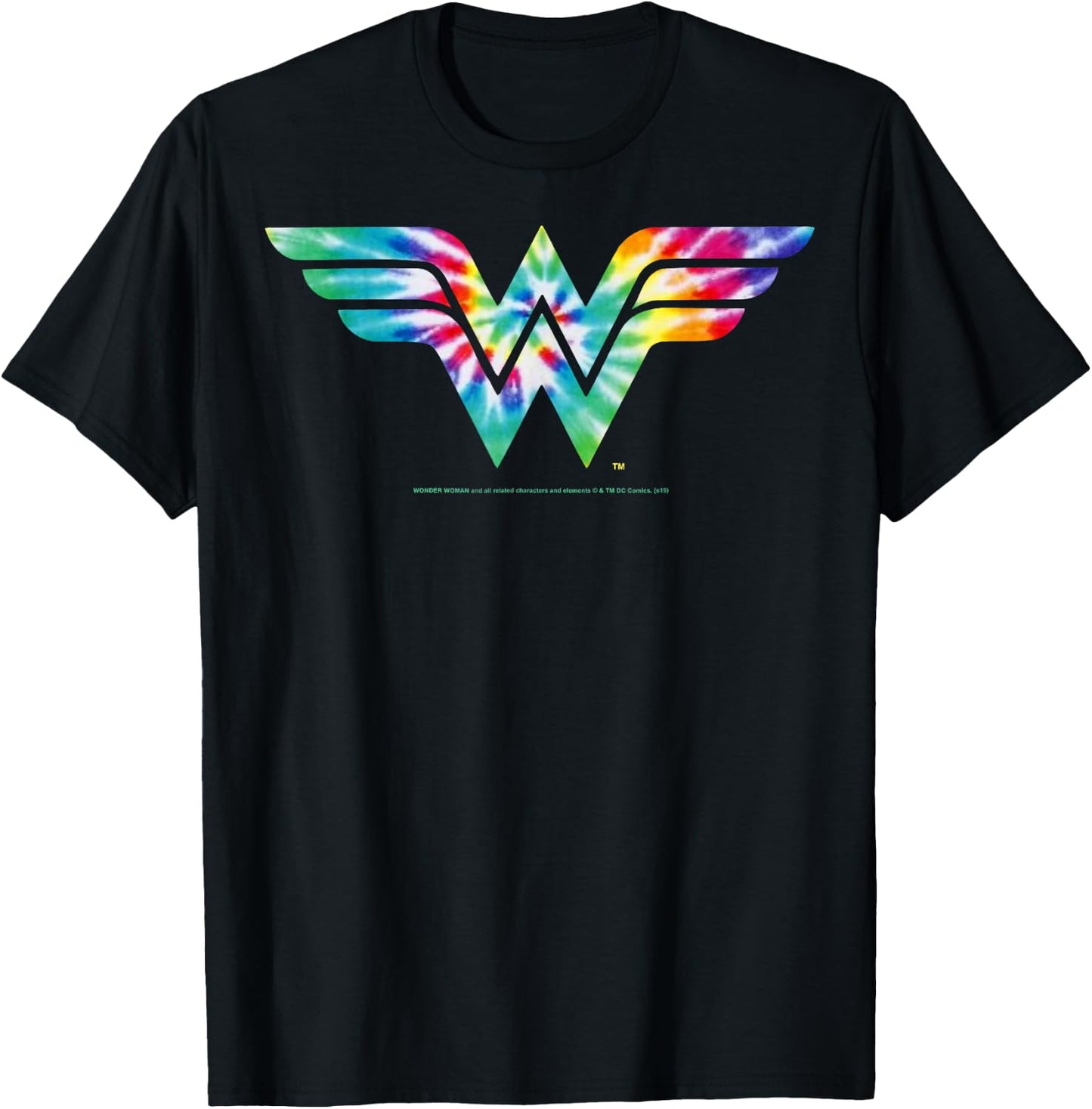 DC Comics Wonder Woman Tie Dye Logo Small T-Shirt - T-Shirt | Black