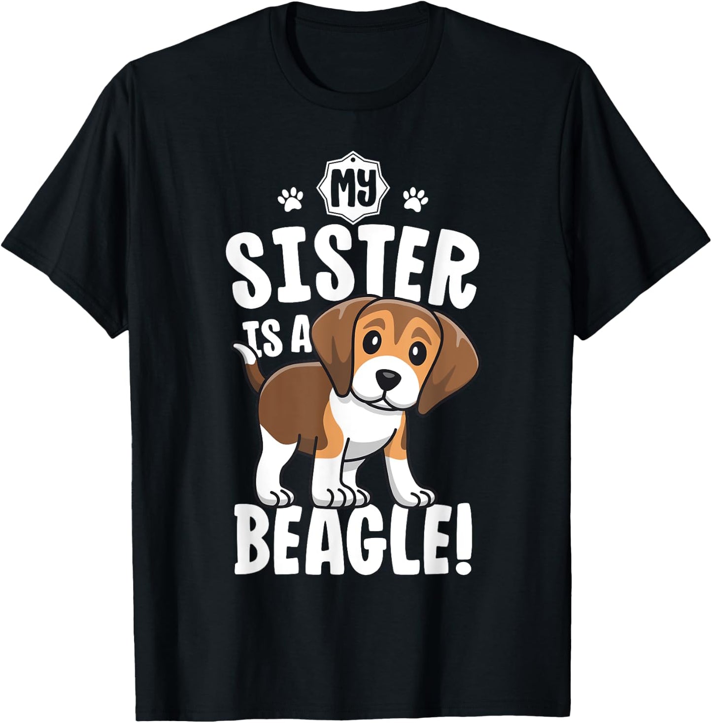 My Sister Is A Beagle Shirt Kids Beagle Shirt Girl Dog Gift T-Shirt - T-Shirt | Black