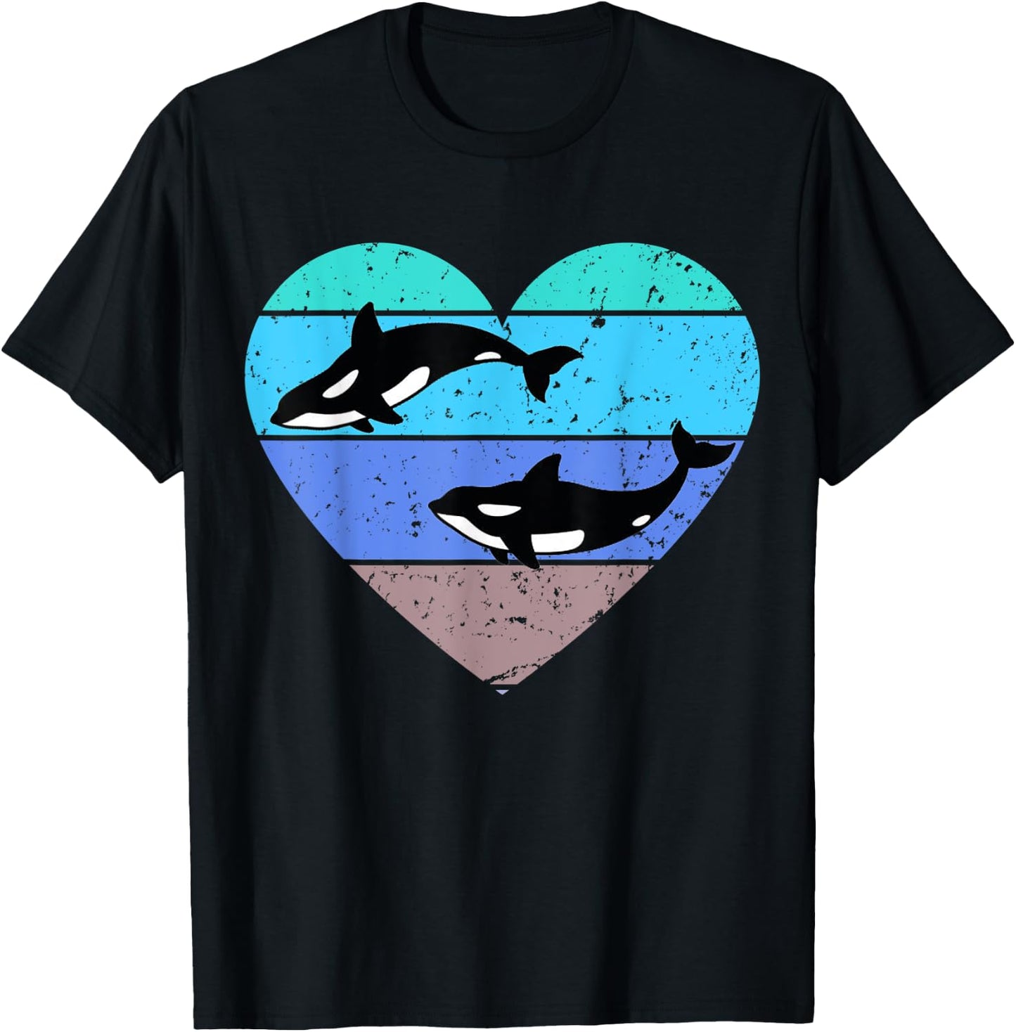 Orca Killer Whale Retro Gift T-Shirt - T-Shirt | Black