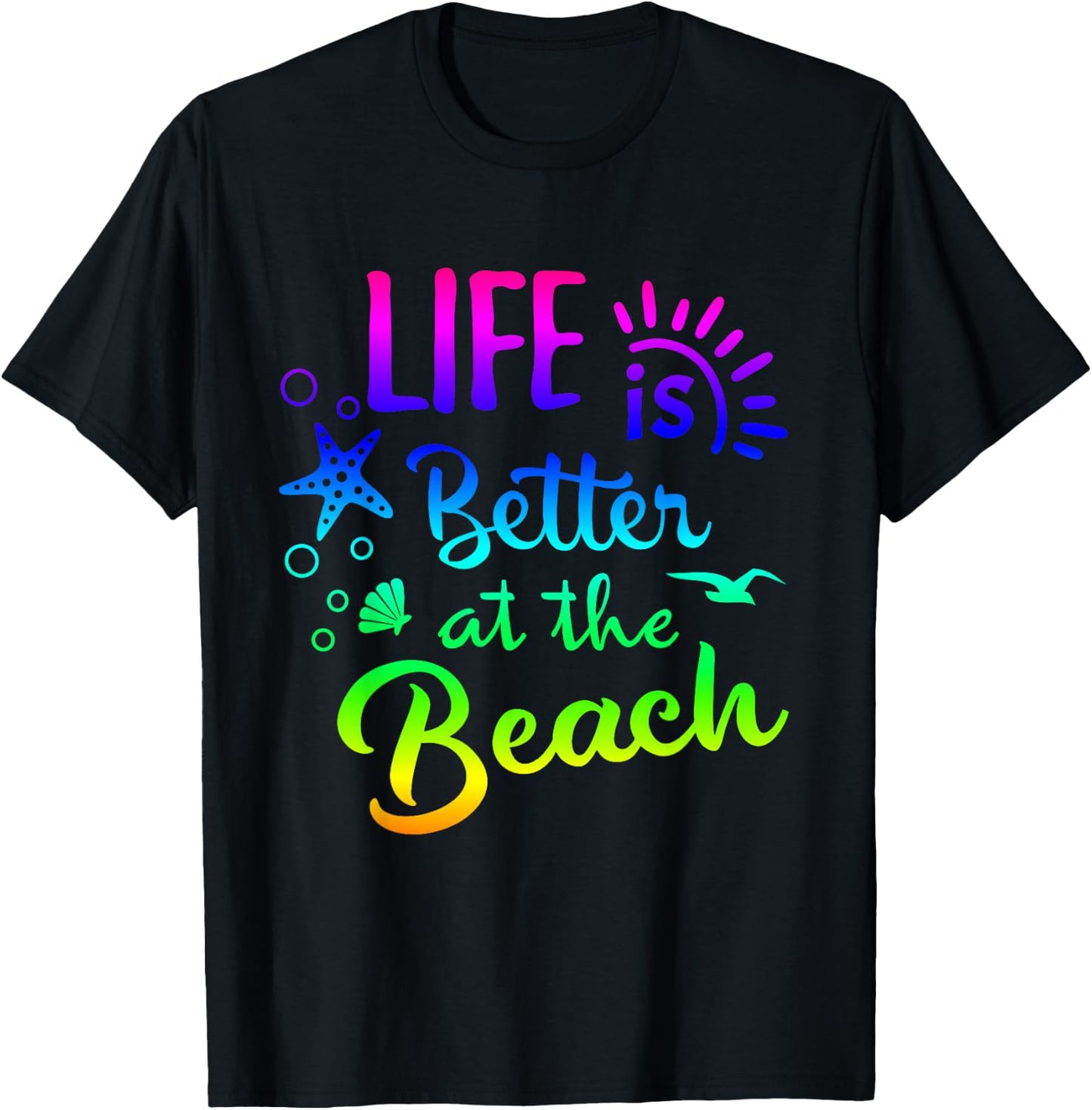 Beach - Life Is Better at The Beach - Women Tropical T-Shirt - T-Shirt | Black