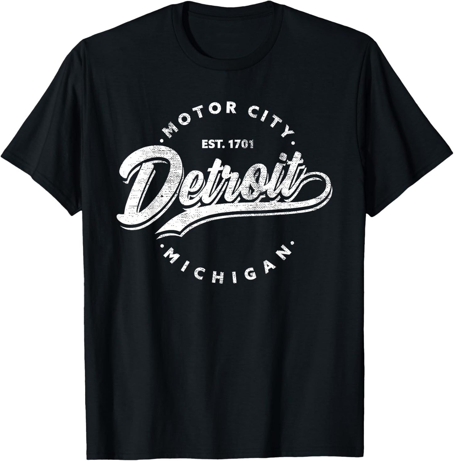 Classic Michiganians Vintage Detroit Motor City Michigan MI T-Shirt - T-Shirt | Black