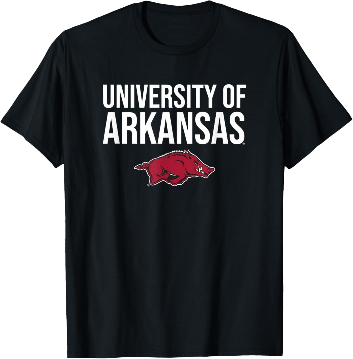 University of Arkansas Razorbacks Stacked T-Shirt - T-Shirt | Black