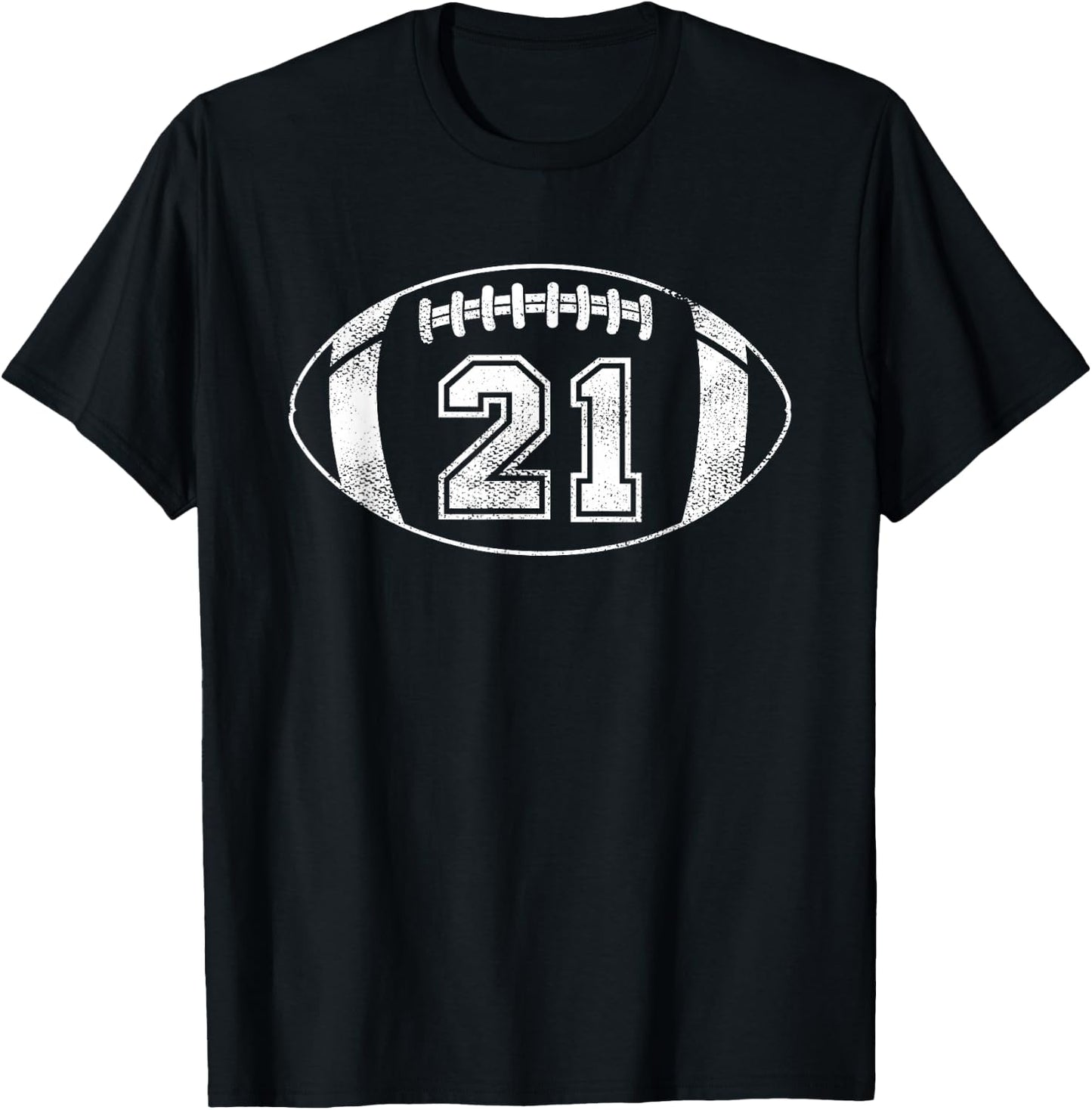 Football Player #21 Football Parent Jersey 21 T-Shirt - T-Shirt | Black