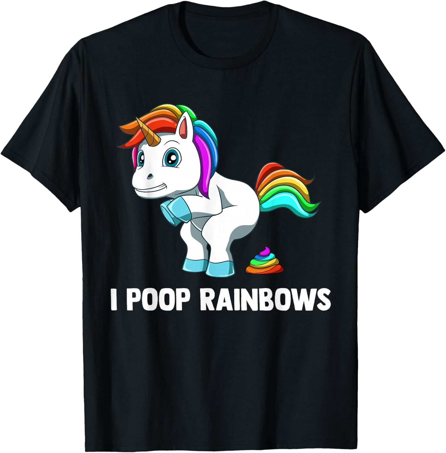 Rainbow Pooping Unicorn T-Shirt - T-Shirt | Black