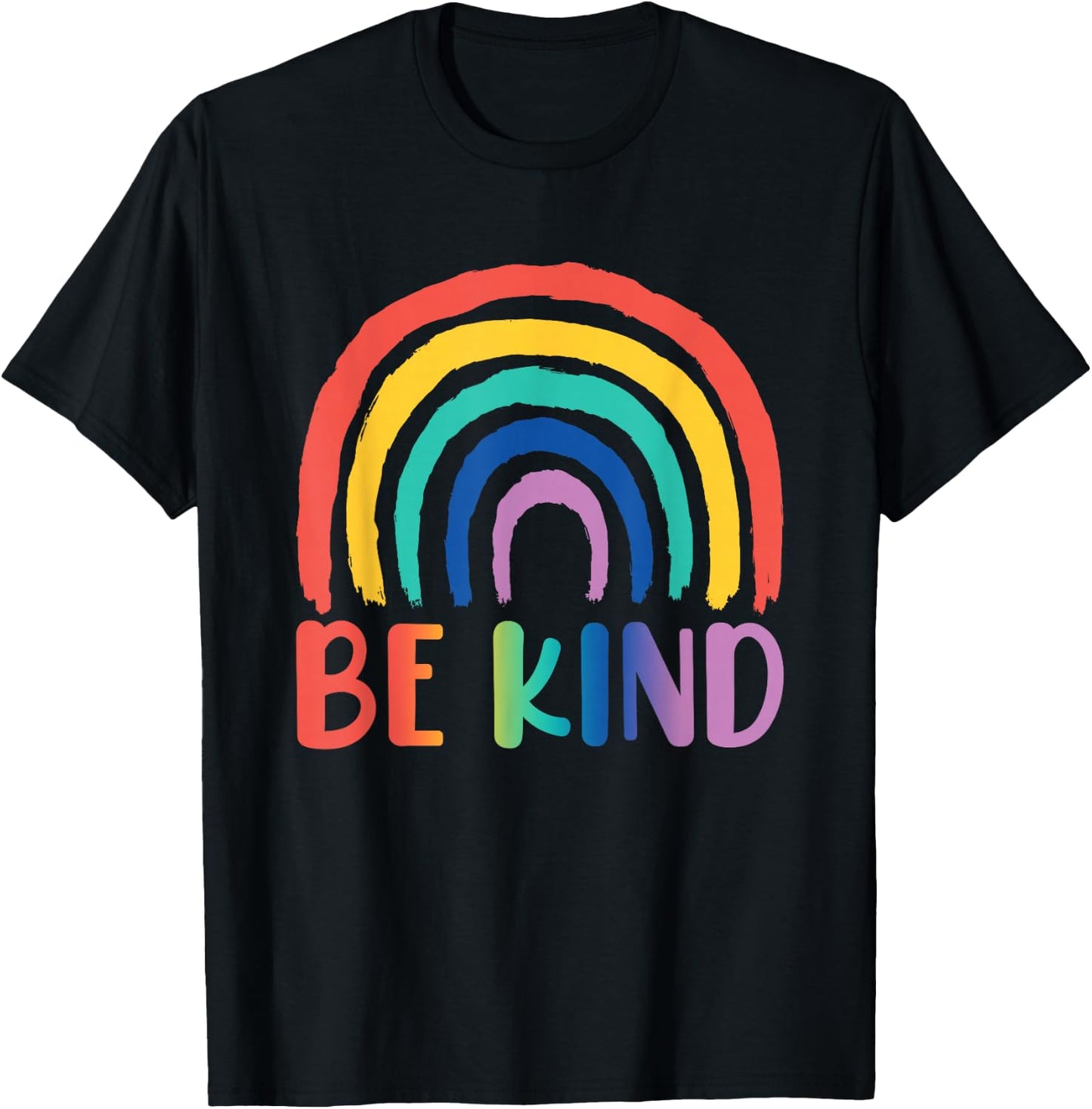 Be Kind Rainbow | Choose Kindness Friendliness T-Shirt - T-Shirt | Black