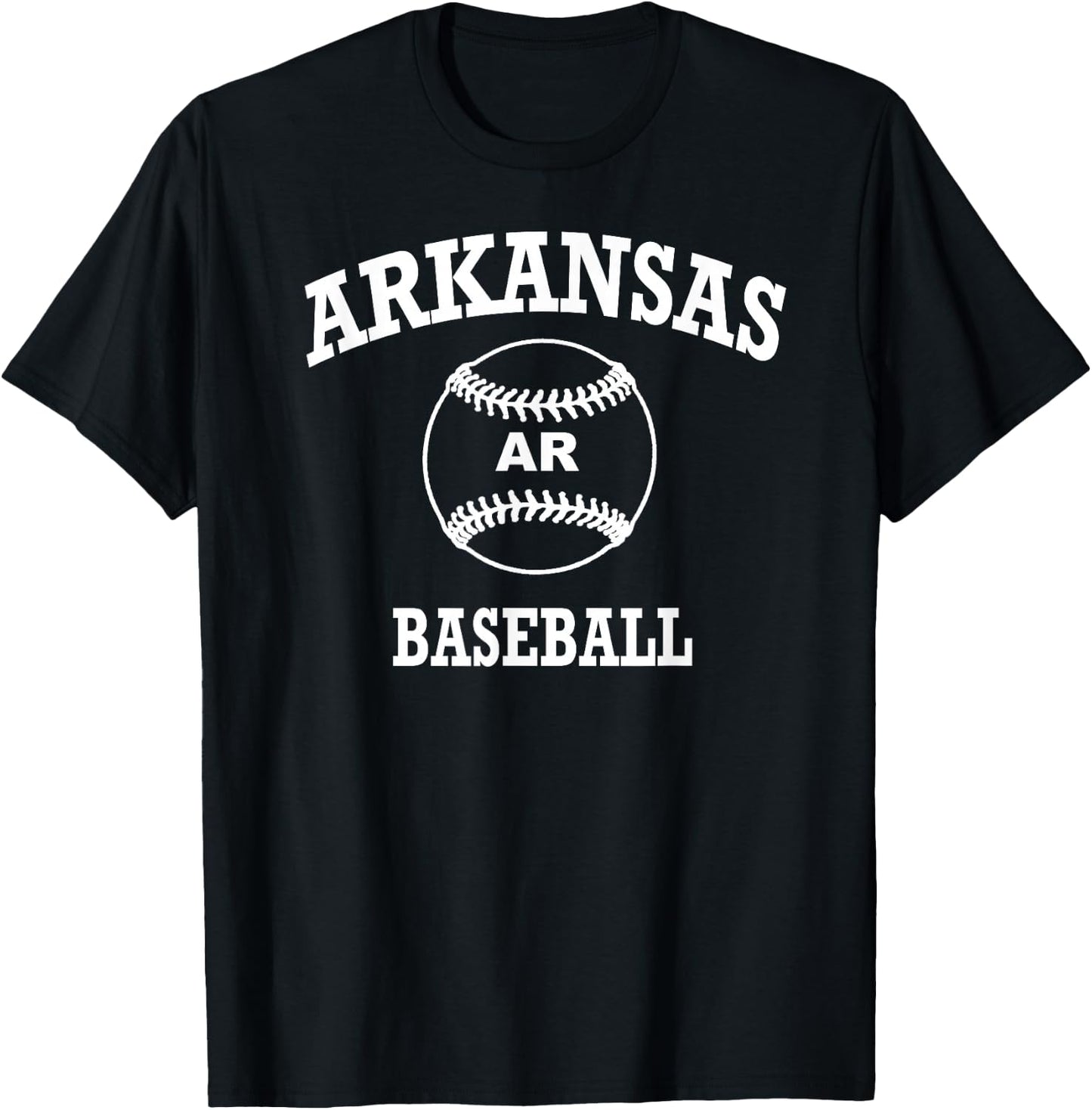Classic Baseball Logo Arkansas Retro Design College State T-Shirt - T-Shirt | Black