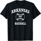 Classic Baseball Logo Arkansas Retro Design College State T-Shirt - T-Shirt | Black