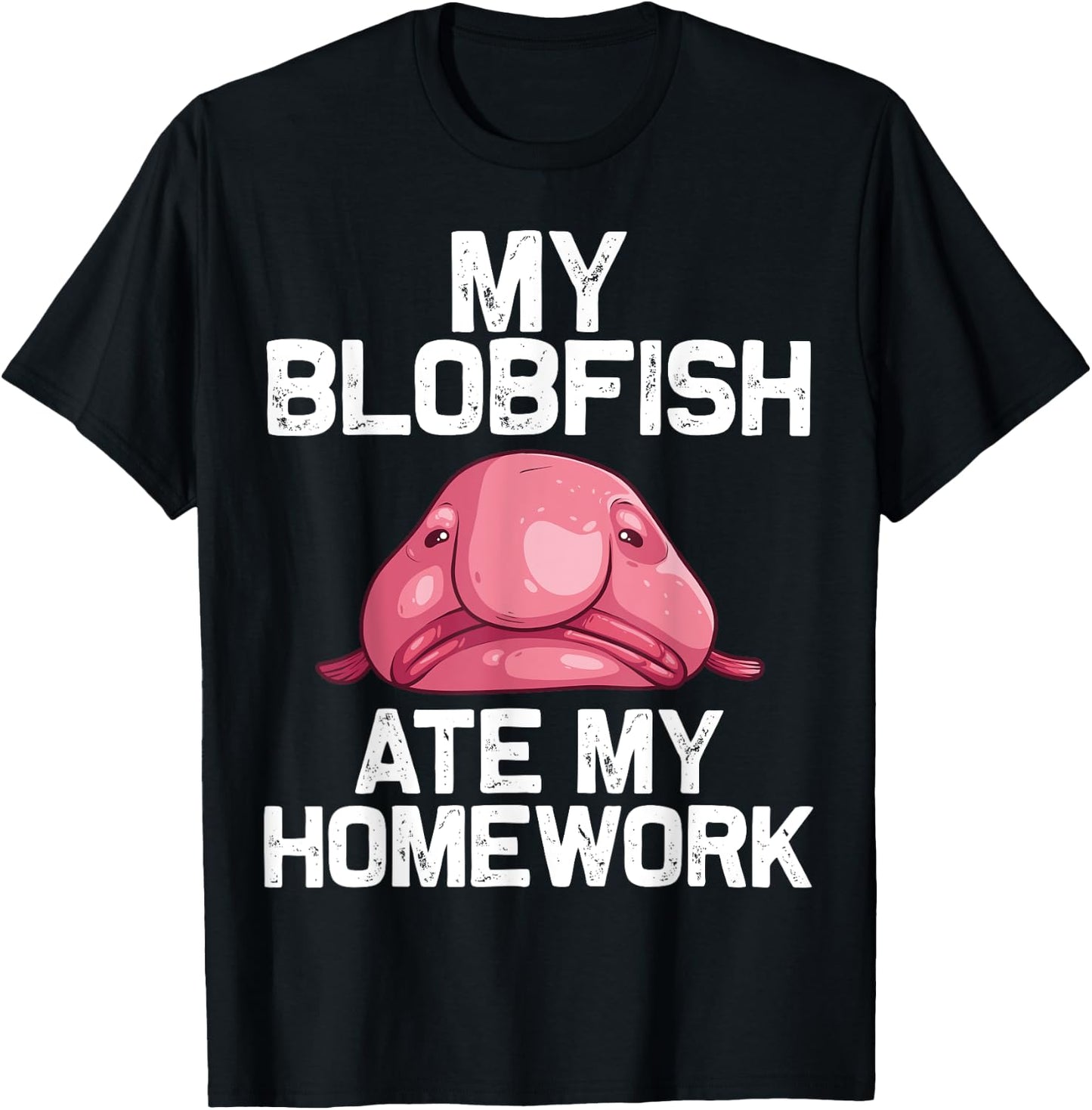 Funny Blobfish Gift Kids Boys Girls Stuffed Sea Animal Lover T-Shirt - T-Shirt | Black