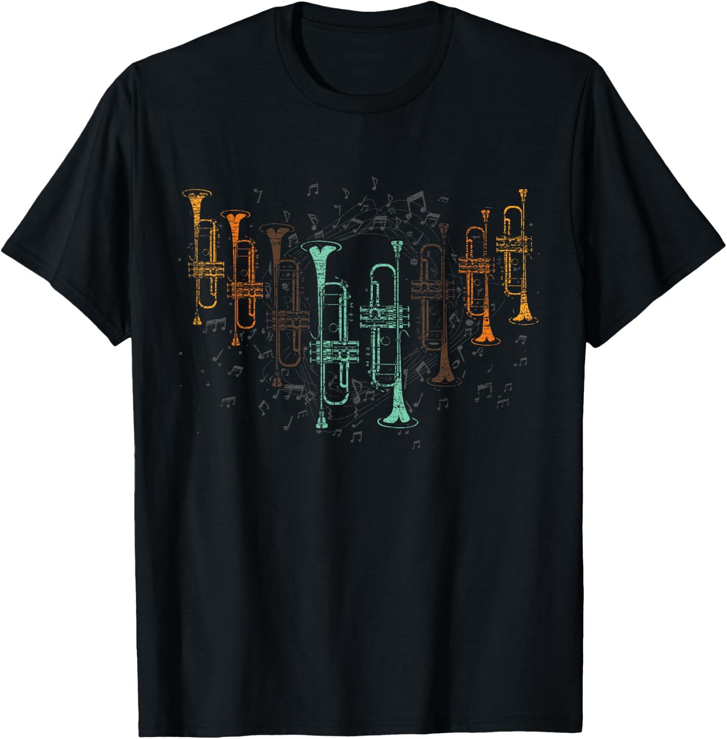Marching Band Trumpet Player Retro Trumpet T-Shirt - T-Shirt | Black