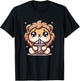 Cute Japanese Kawaii Chibi Lion Drinking Boba Tea T-Shirt - T-Shirt | Black