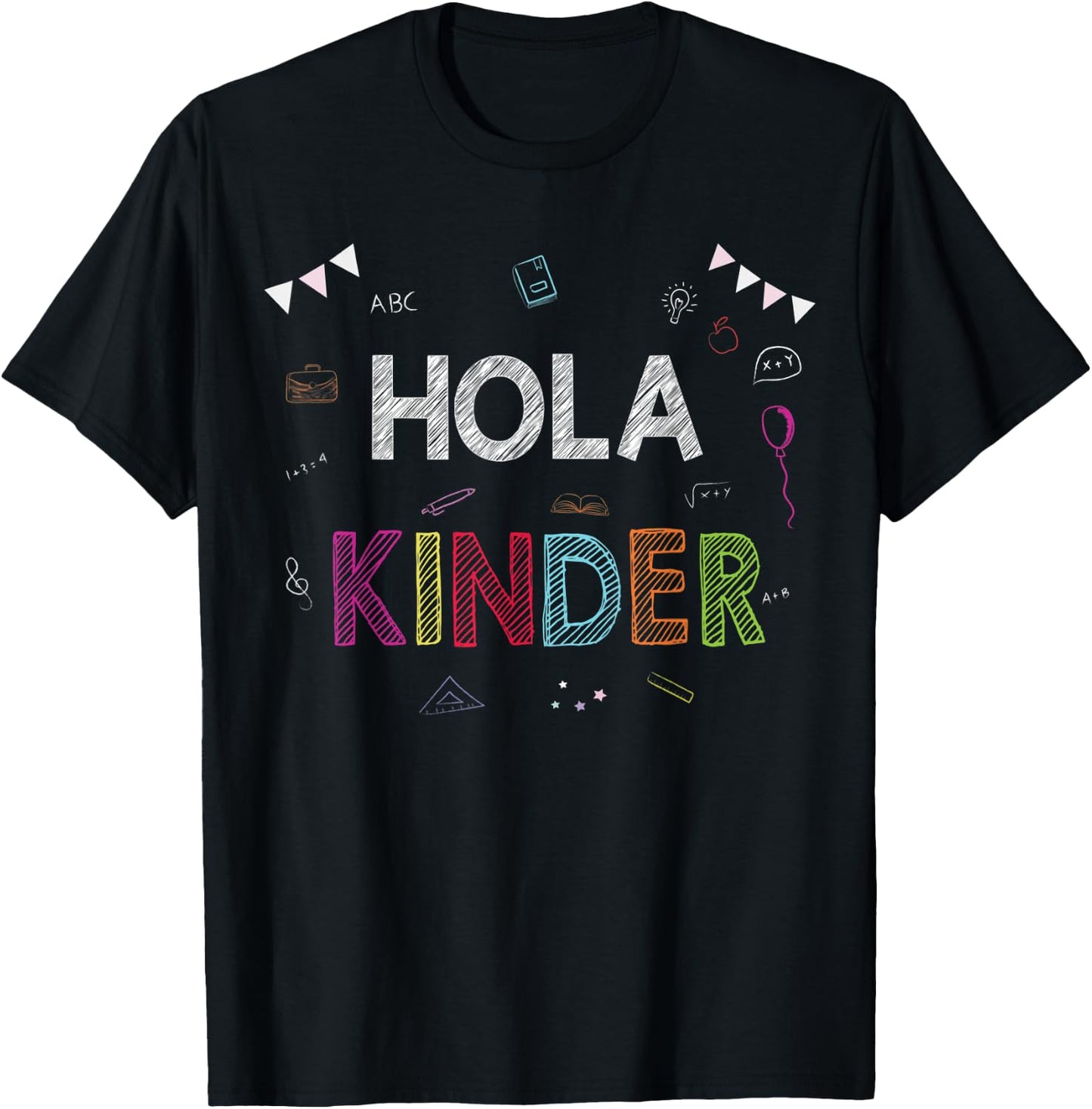 Hola Kinder Spanish back to school Gift T-Shirt - T-Shirt | Black