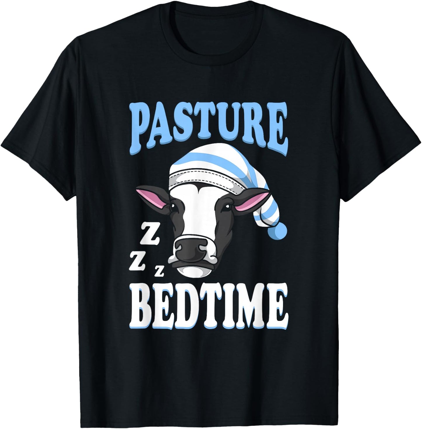 Cute Sleepy Cow Pasture Bedtime T-Shirt - T-Shirt | Black