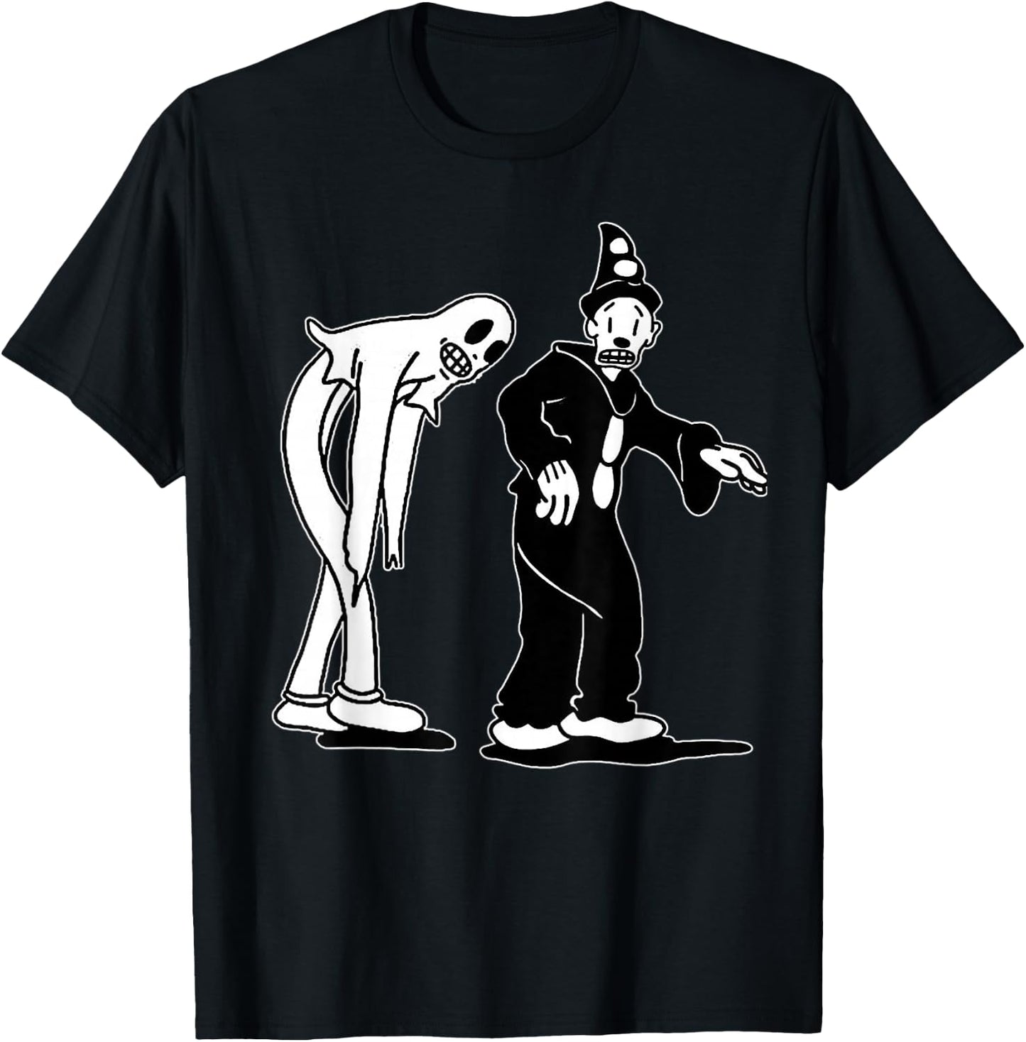 Koko the Clown and Ghost Creeping T-Shirt - T-Shirt | Black