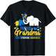 Proud Grandma World Down Syndrome Awareness Day Elephant T21 T-Shirt - T-Shirt | Black