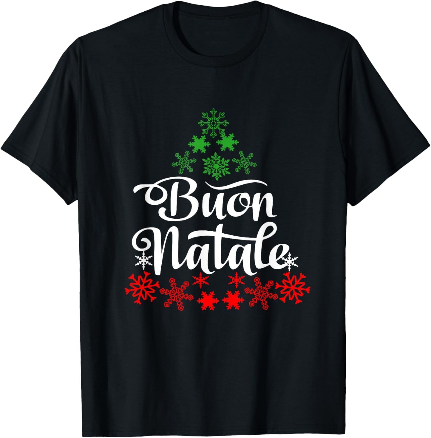 Italian Family Christmas Buon Natale tree T-Shirt - T-Shirt | Black