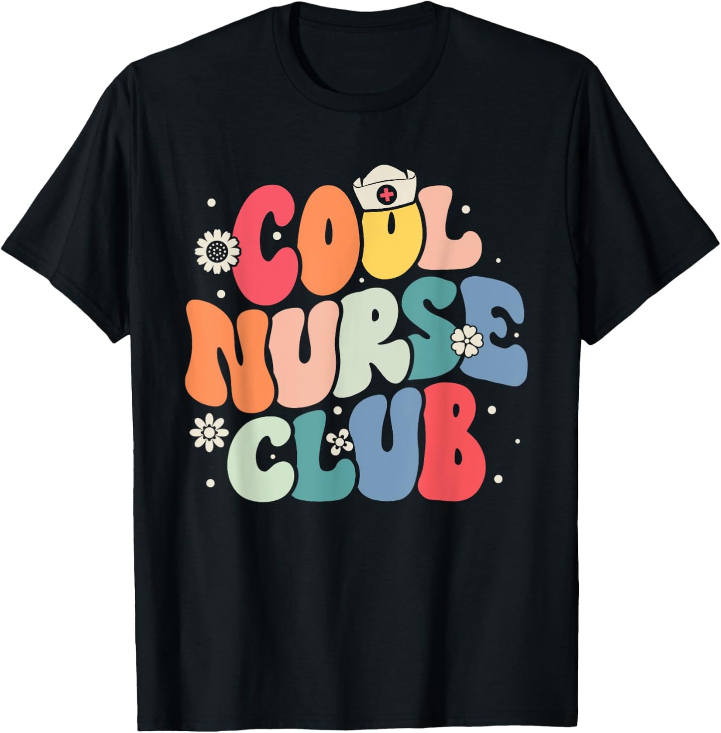Cool Nurse Club Registered Nurse Nursing Students Groovy T-Shirt - T-Shirt | Black