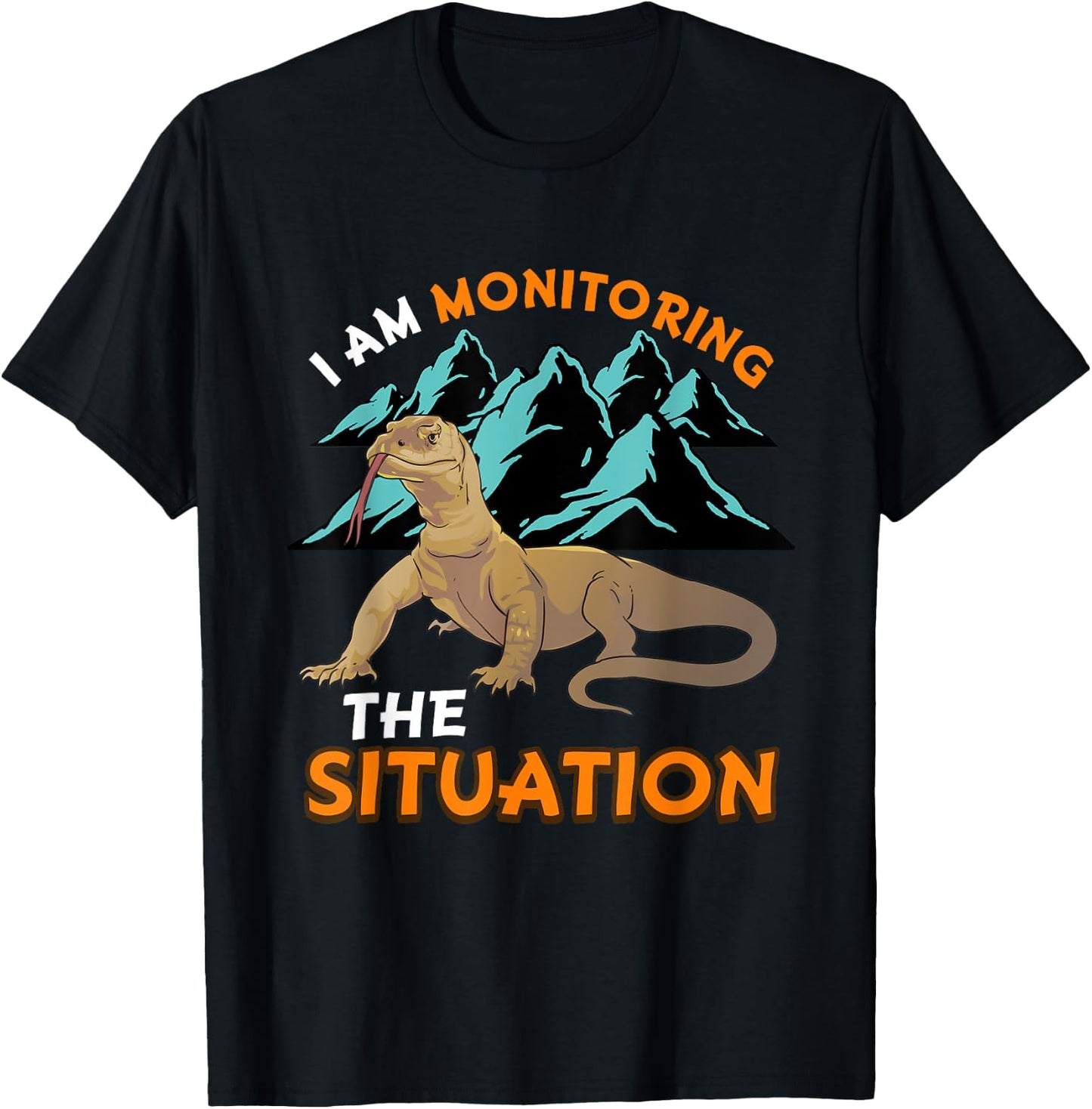 Funny Pet Monitor Lizard Graphic Humor Graphic Reptile T-Shirt - T-Shirt | Black