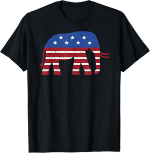 Retro Republican Party Elephant Symbol T-Shirt - T-Shirt | Black