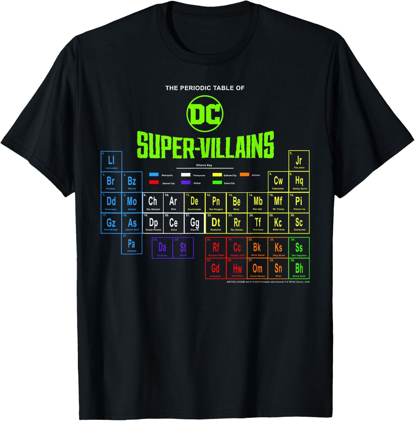 DC Comics The Periodic Table of Super Villains T-Shirt - T-Shirt | Black