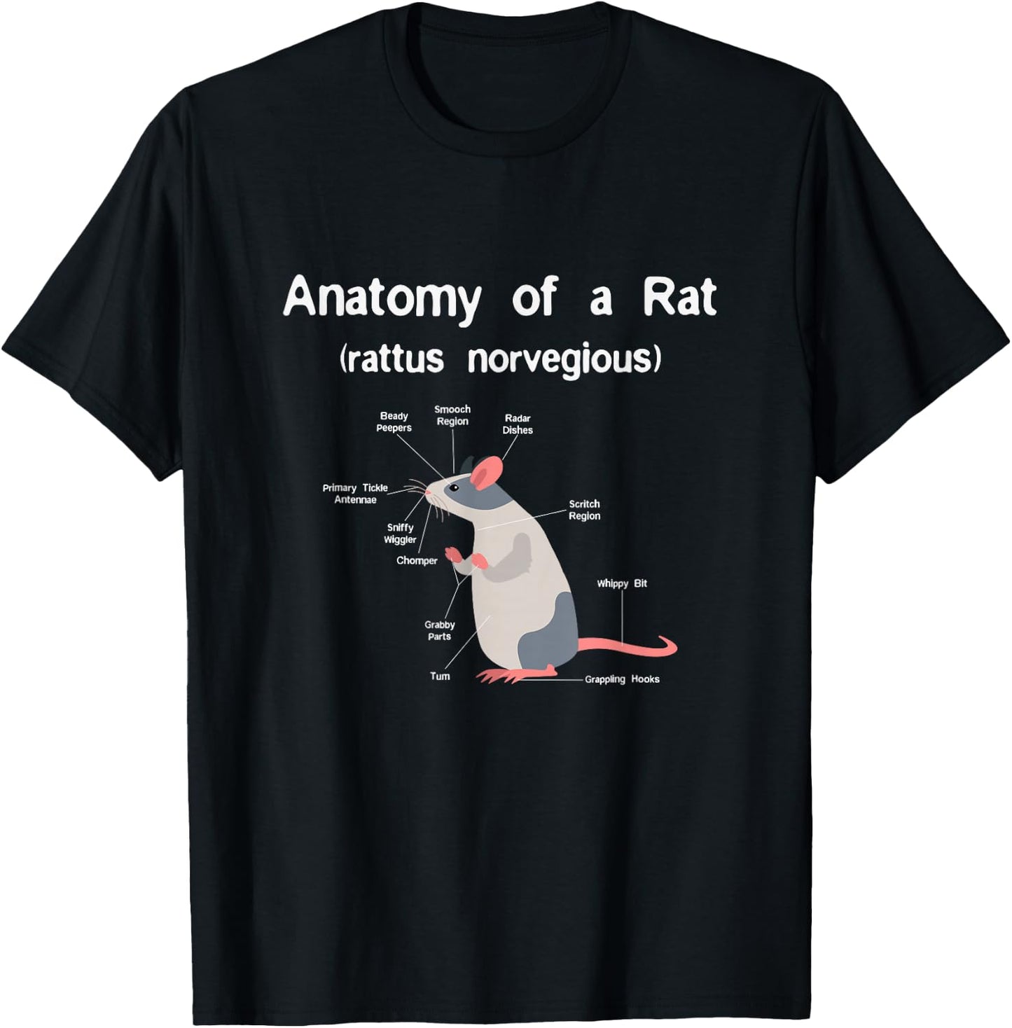 Anatomy of Pet Rat T shirt - Funny Rat Rodent Pet Shirt T-Shirt - T-Shirt | Black