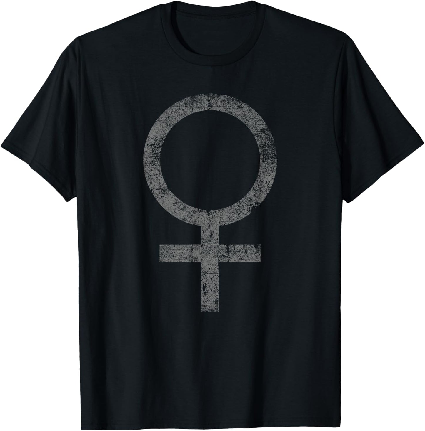 Women's Vintage Female Symbol Grunge Feminism Gift T-Shirt - T-Shirt | Black