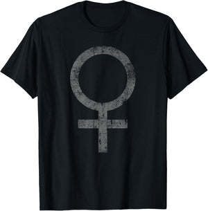 Women's Vintage Female Symbol Grunge Feminism Gift T-Shirt - T-Shirt | Black