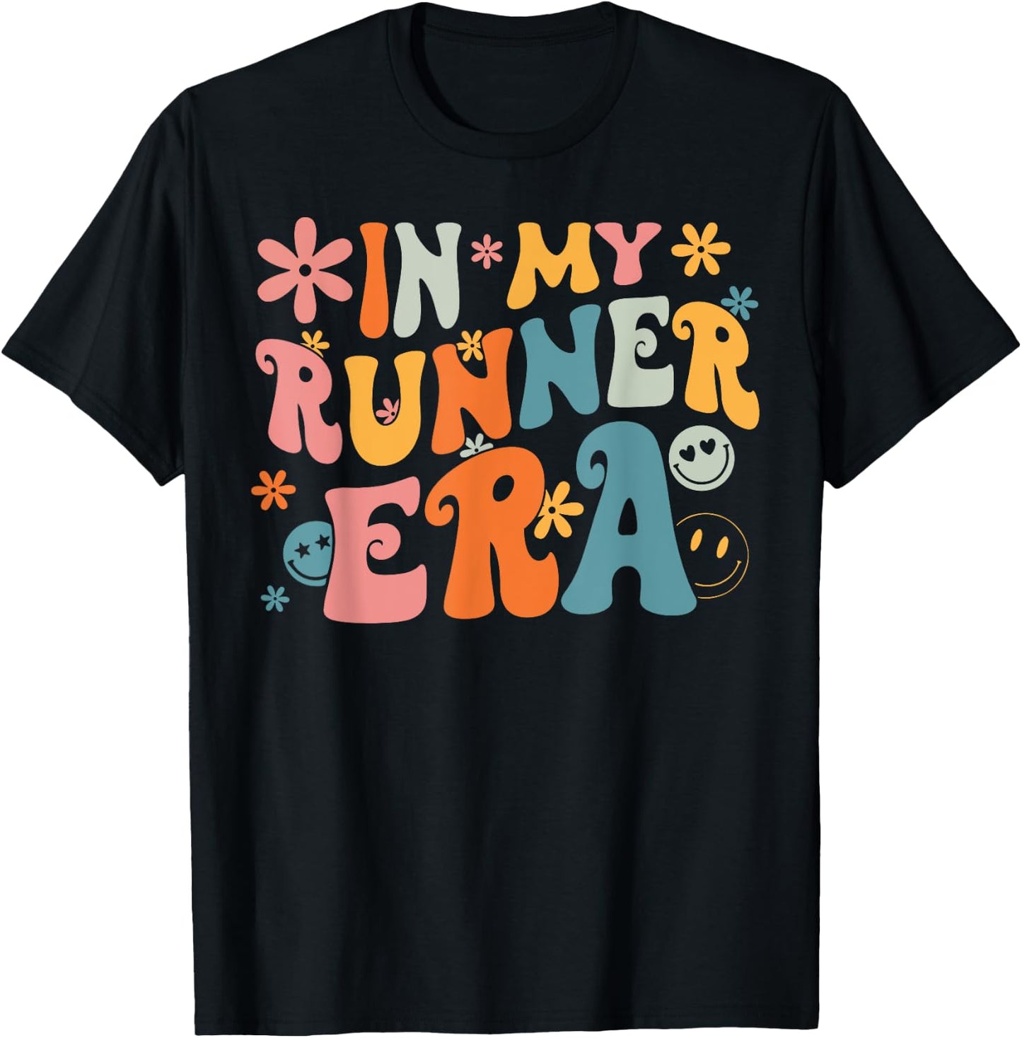 In My Runner Era Groovy Retro Women Running Lover Runner T-Shirt - T-Shirt | Black