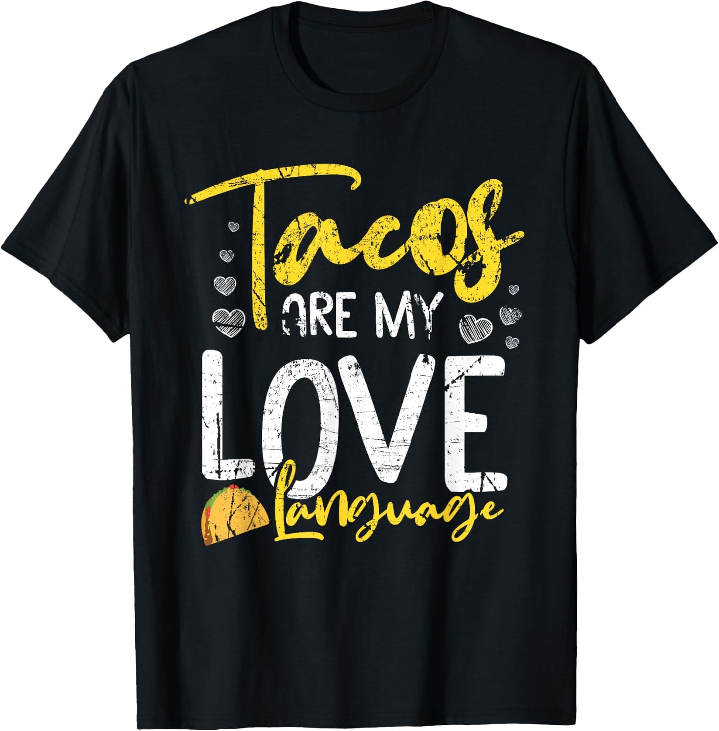 Tacos Are My Love Language Funny Cinco De Mayo Retro Graphic T-Shirt - T-Shirt | Black