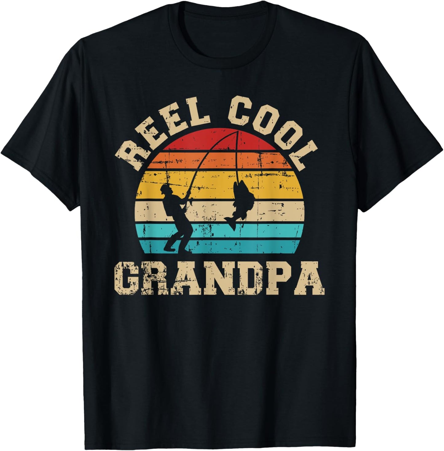 Fishing Reel cool grandpa T-Shirt - T-Shirt | Black