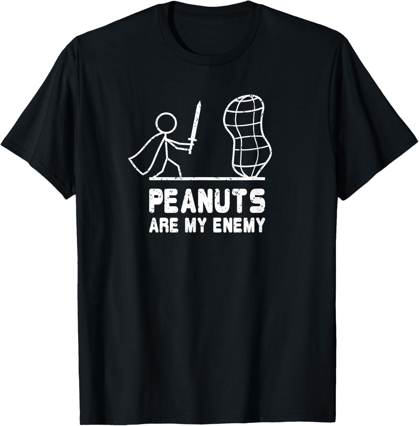 Peanut Allergy Gift Funny Distressed Awareness T-Shirt - T-Shirt | Black