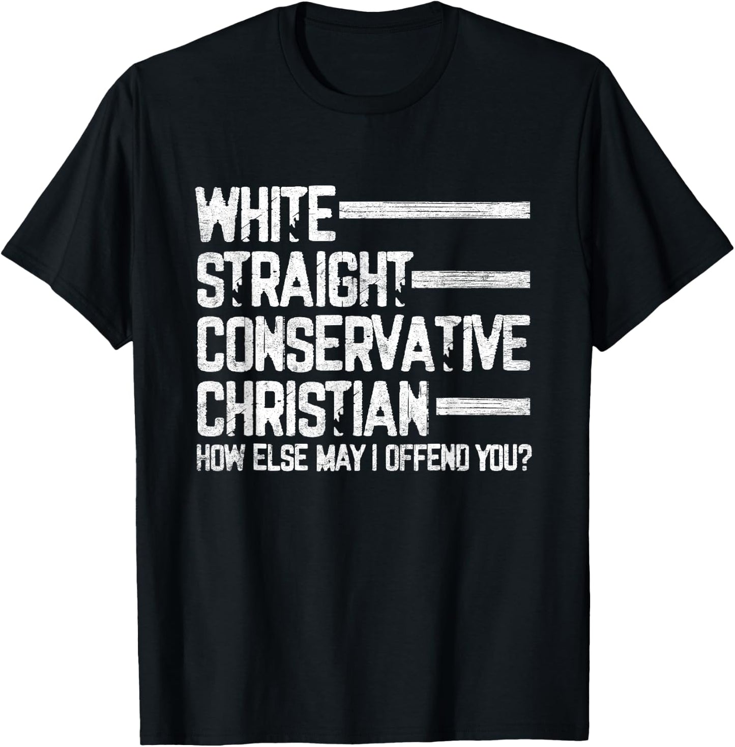 White Straight Conservative Christian Patriotic Christianity T-Shirt - T-Shirt | Black