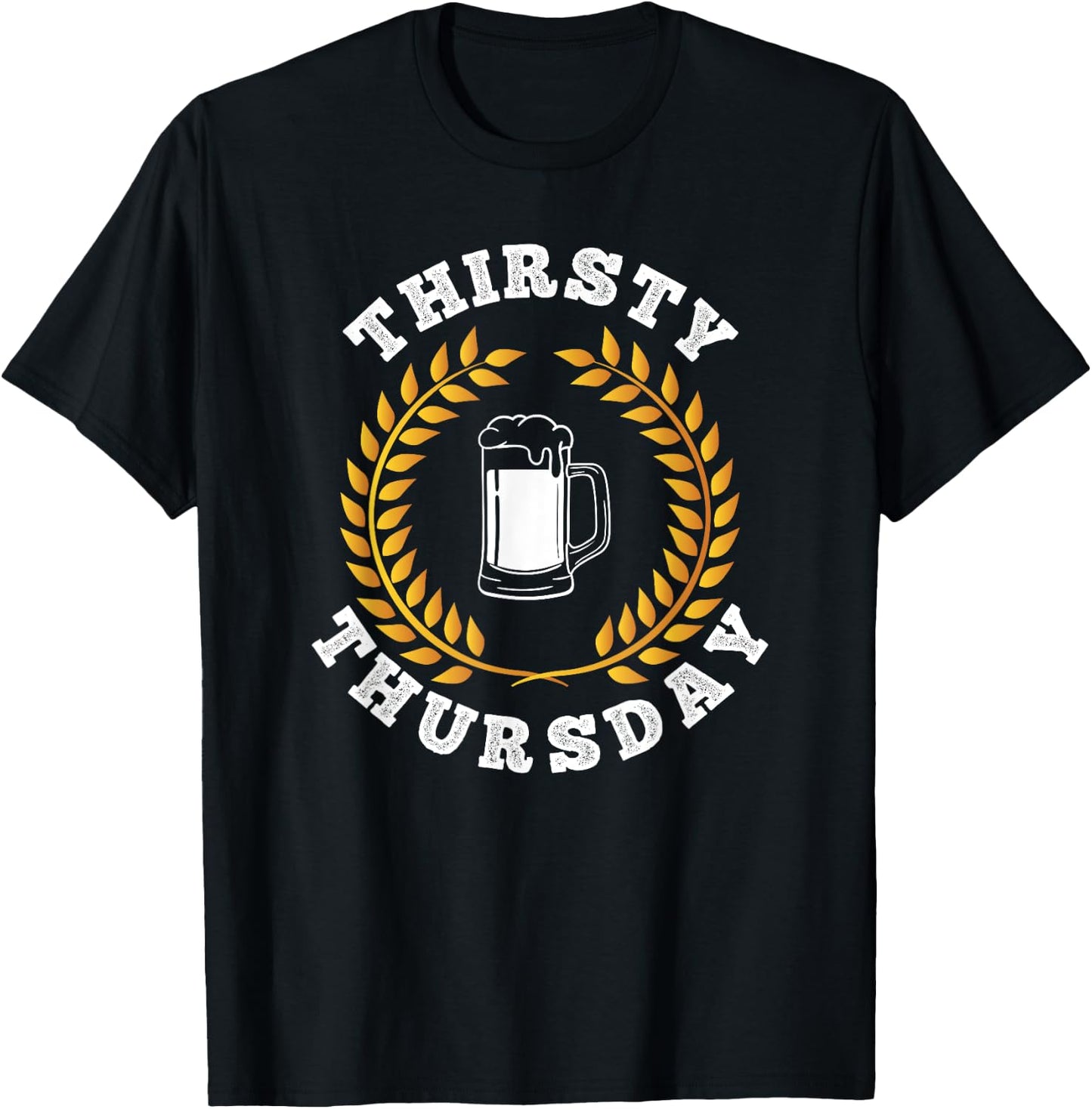 Thirsty Thursday Party College Drinking Beer & Wine T-Shirt - T-Shirt | Black