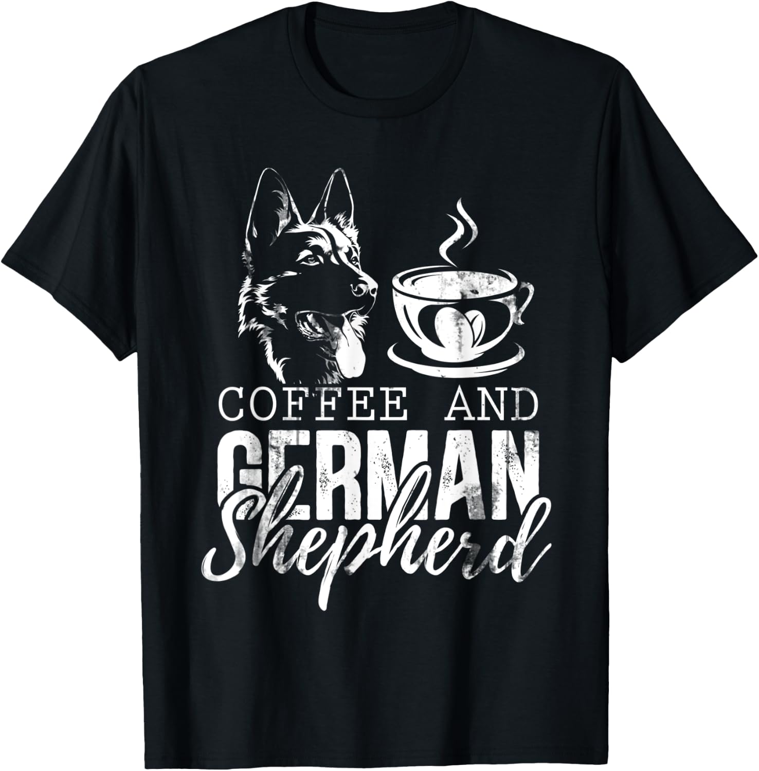 Barista Coffee Lover German Shepherd T-Shirt - T-Shirt | Black