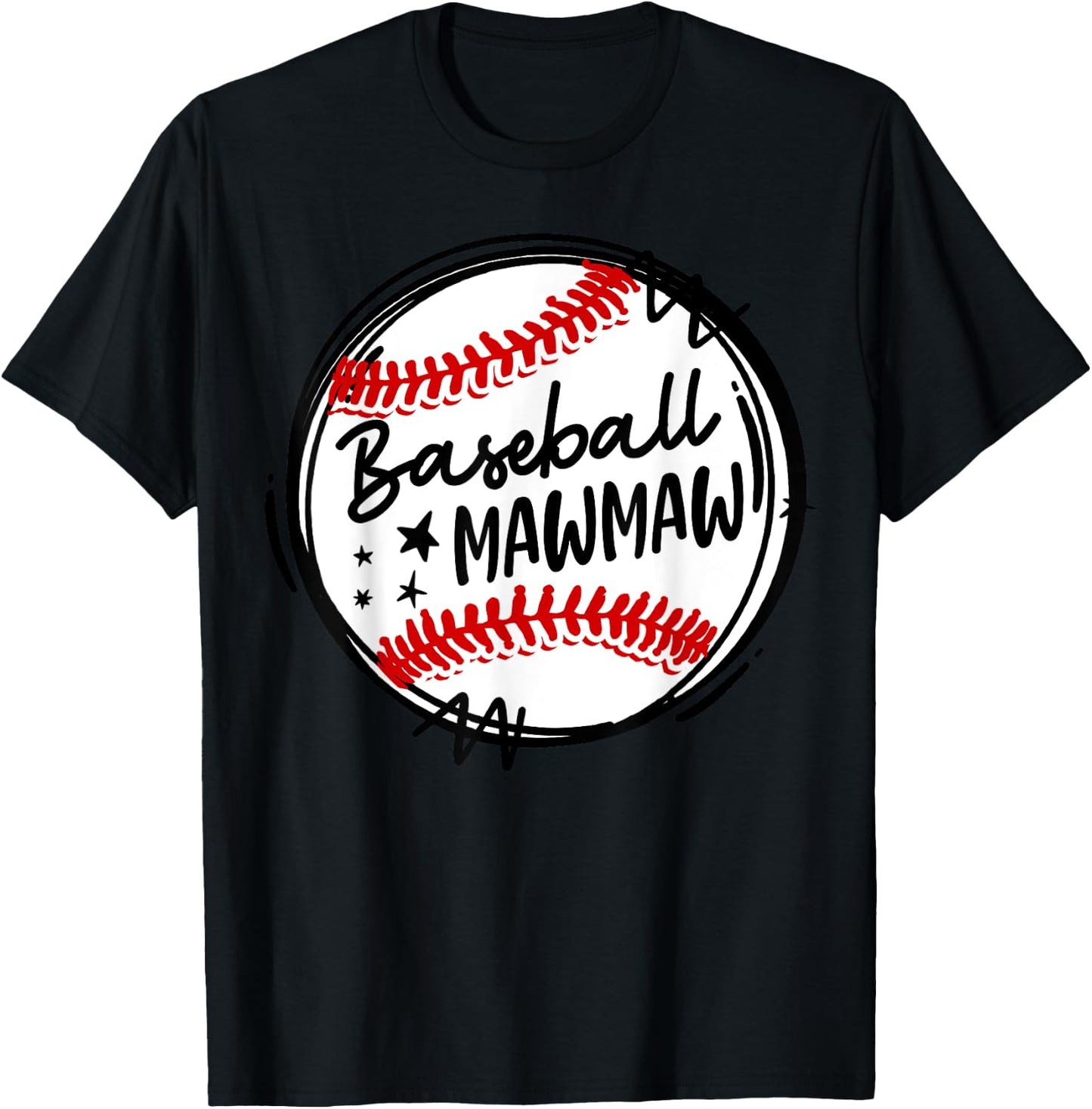 Baseball Lover Cute Baseball Mawmaw T-Shirt - T-Shirt | Black