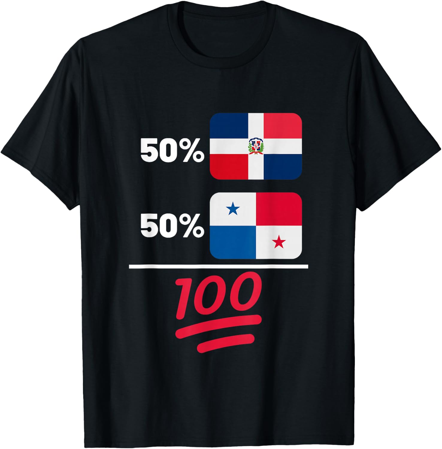 Panamanian Plus Dominican Mix Flag Heritage T-Shirt - T-Shirt | Black