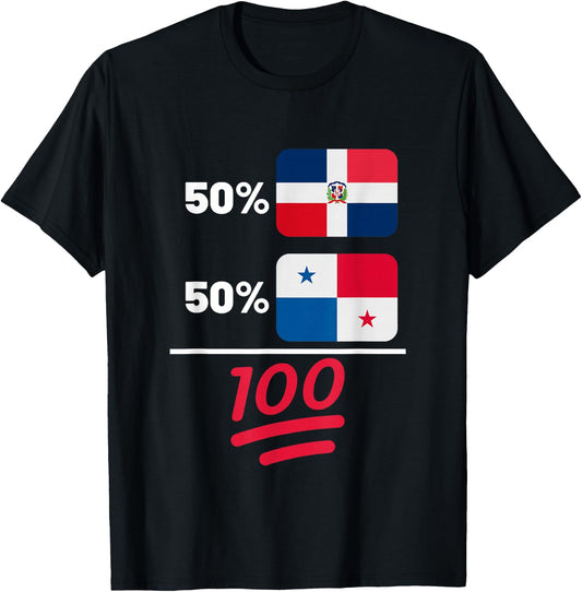 Panamanian Plus Dominican Mix Flag Heritage T-Shirt - T-Shirt | Black