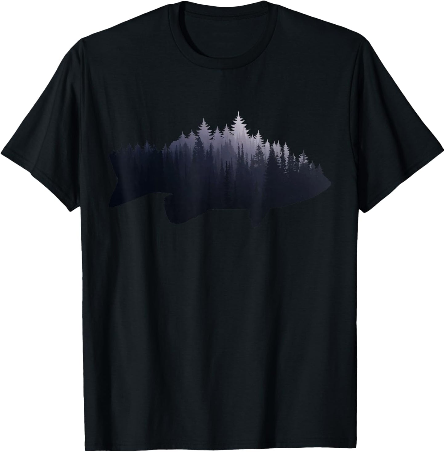 Fishing Largemouth Bass Bass Forest Nature Fisherman T-Shirt - T-Shirt | Black