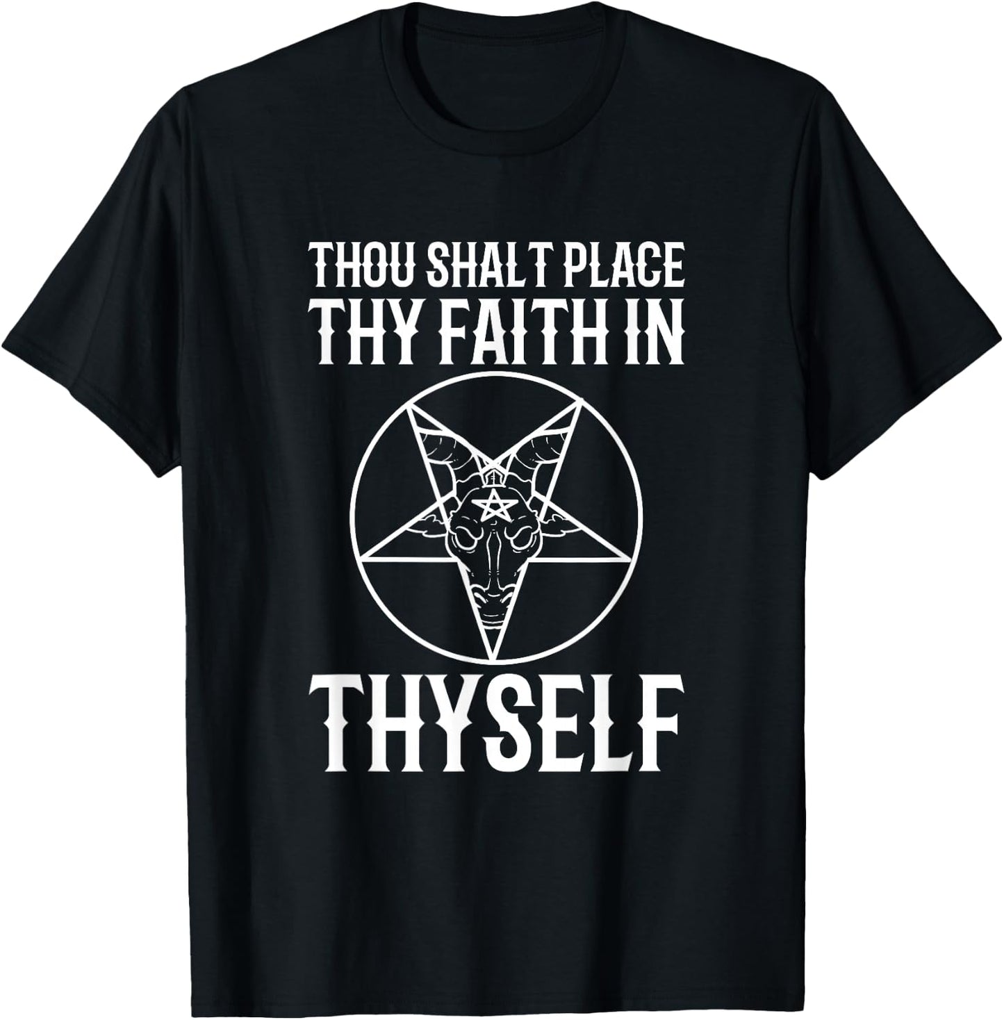 Inverted Pentagram Occult Goth Funny Baphomet T-Shirt - T-Shirt | Black