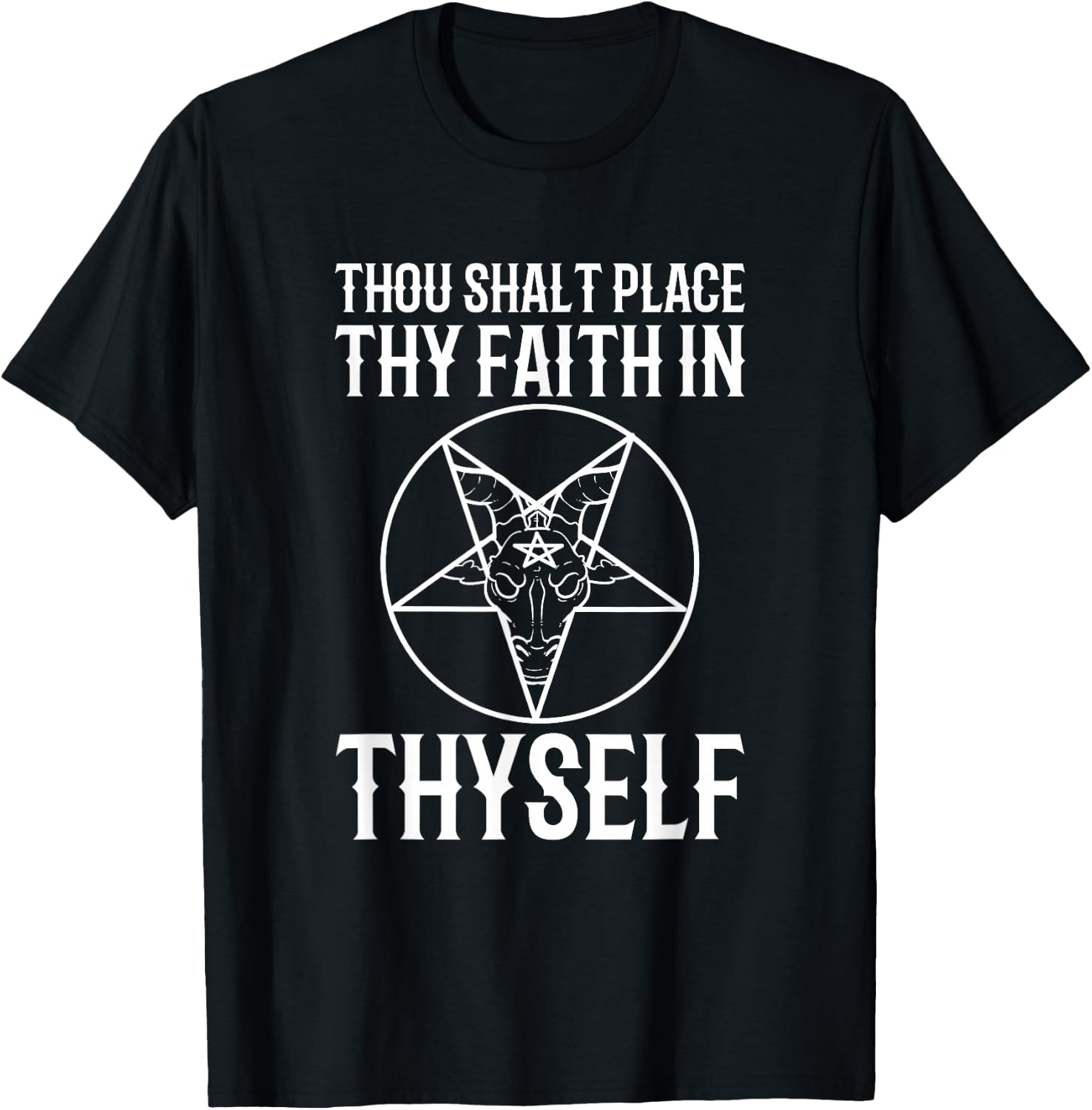 Inverted Pentagram Occult Goth Funny Baphomet T-Shirt - T-Shirt | Black