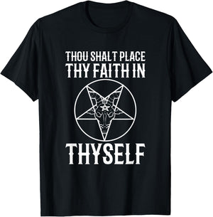 Inverted Pentagram Occult Goth Funny Baphomet T-Shirt - T-Shirt | Black