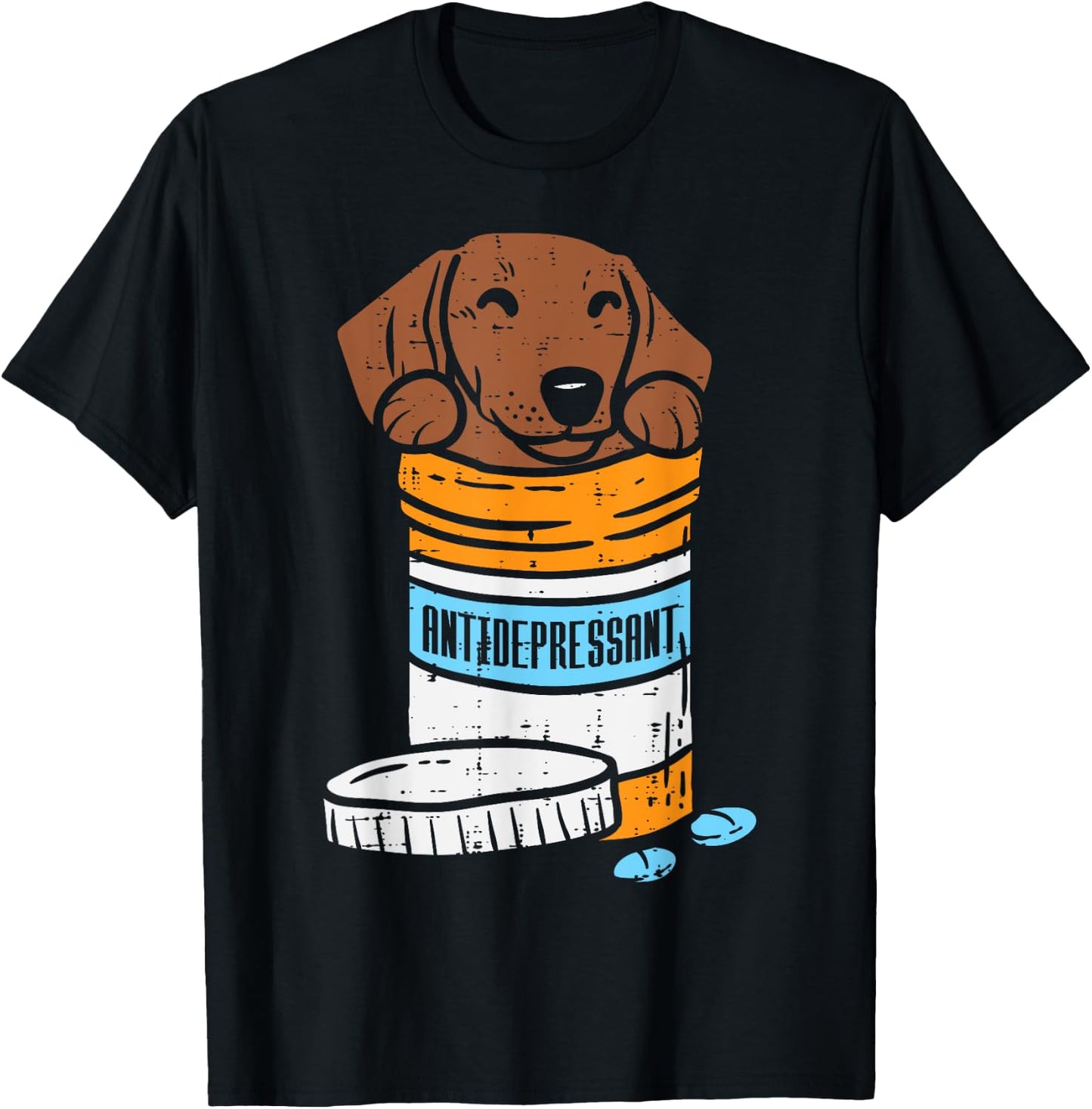 Antidepressant Dachshund Weiner Sausage Dog Animal Pet Gift T-Shirt - T-Shirt | Black