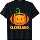 Pumpkin Halloween Costume Cleveland Football Cool Smile Face T-Shirt - T-Shirt | Black