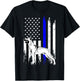 Belgian Malinois K9 Unit Thin Blue Line US Flag Police Gift T-Shirt - T-Shirt | Black