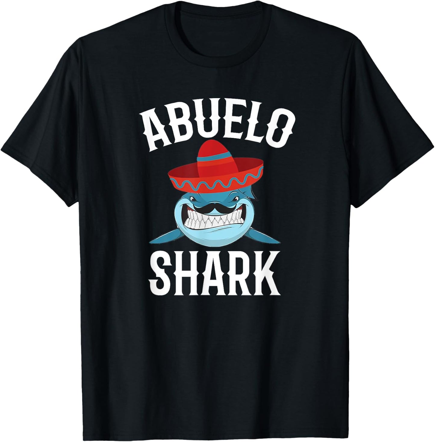 Abuelo Shark Funny Spanish Grandpa Gift T-Shirt - T-Shirt | Black