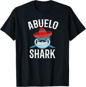 Abuelo Shark Funny Spanish Grandpa Gift T-Shirt - T-Shirt | Black
