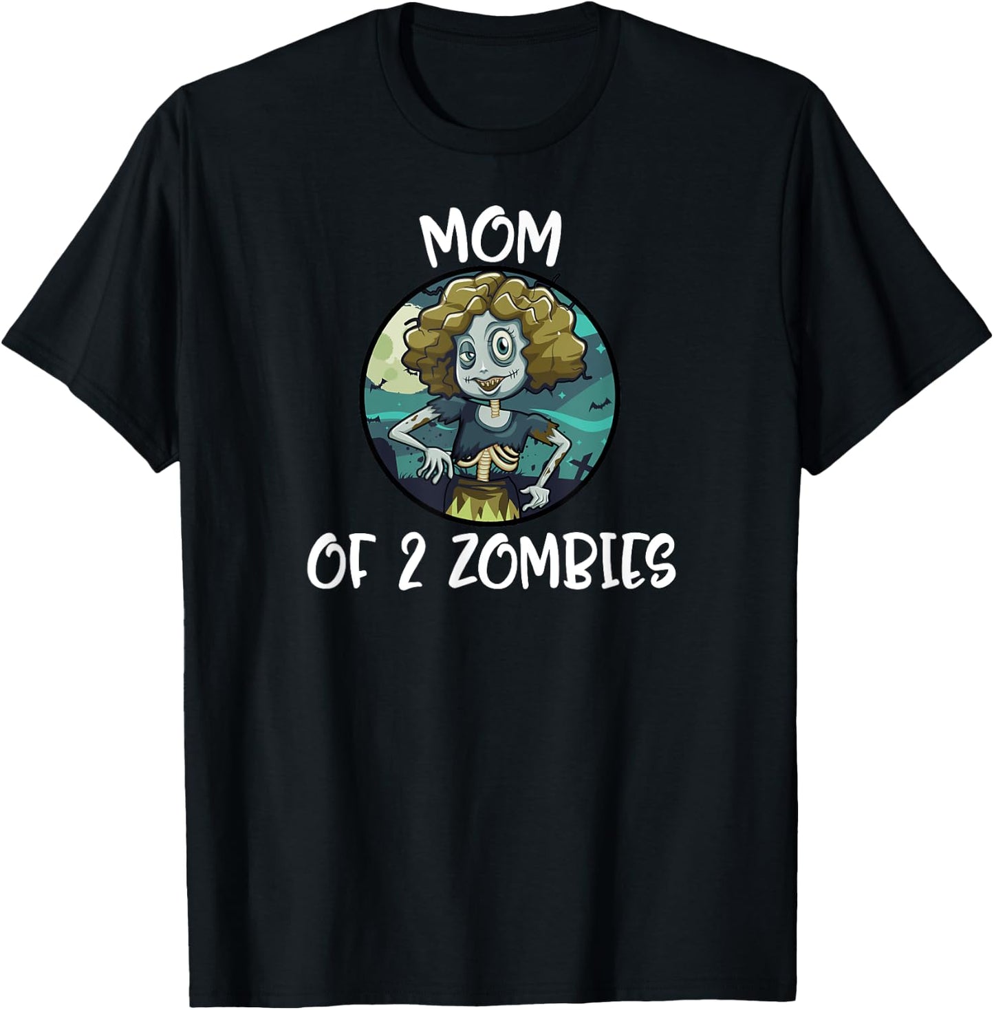 Mother's Day Mom Of 2 Zombies Women Gift T-Shirt - T-Shirt | Black