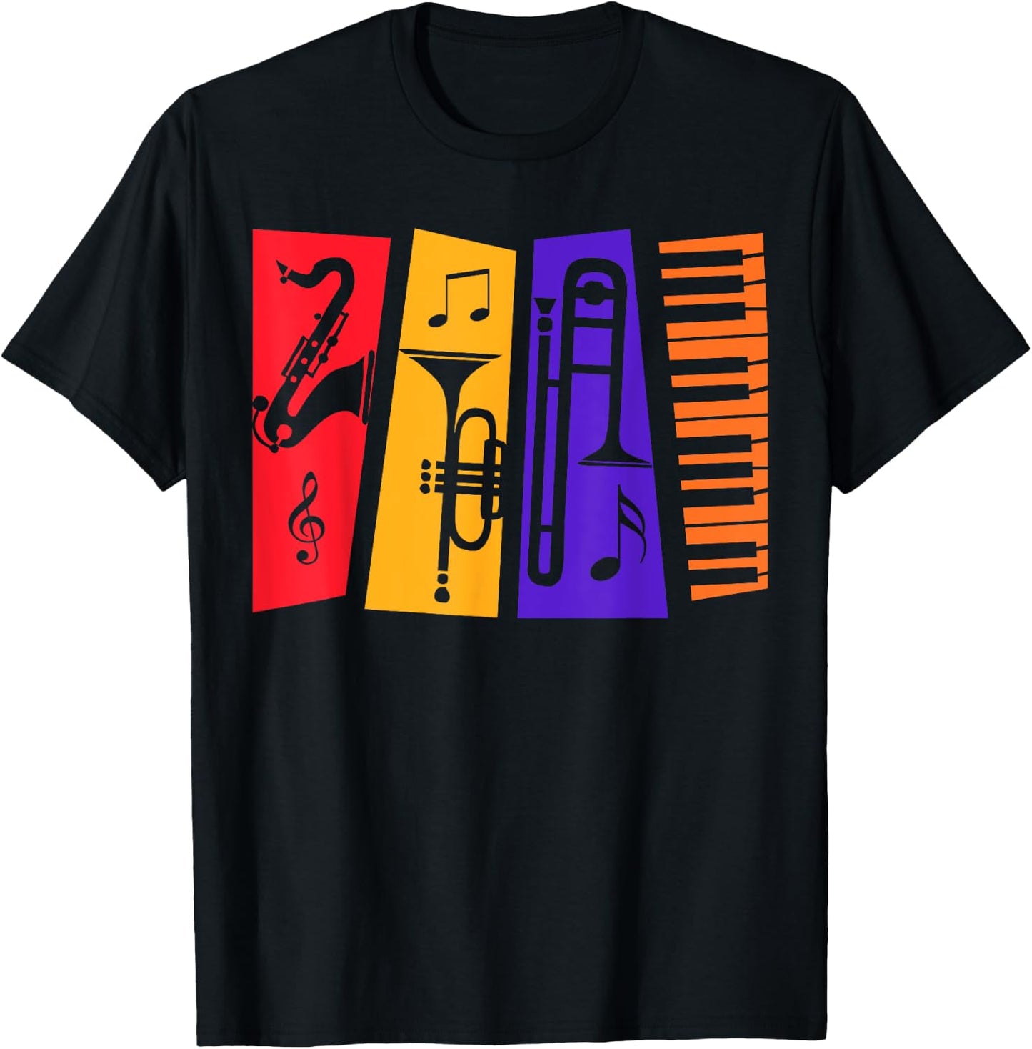 Jazz Music Instruments for Jazz Lovers Players Jazz Music T-Shirt - T-Shirt | Black