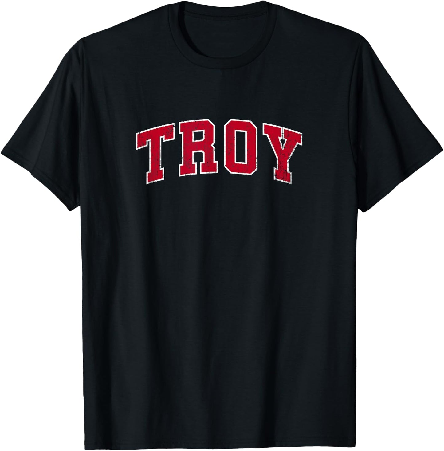 Troy Alabama AL Vintage Sports Design Red Design T-Shirt - T-Shirt | Black