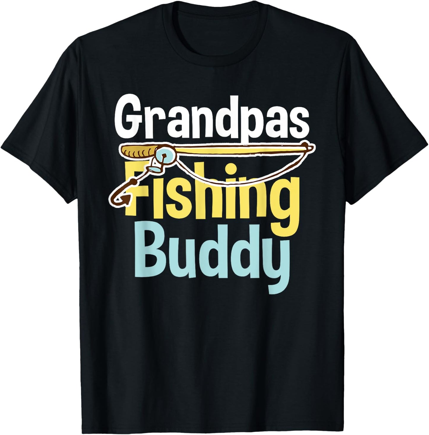Kids Grandpa's Fishing Buddy - Fishing T-Shirt - T-Shirt | Black